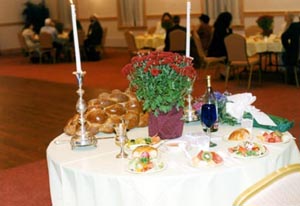 table
with challah