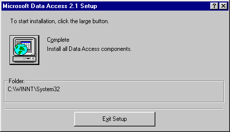Microsoft Data Access 2.1 Setup