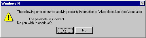 Windows NT security error